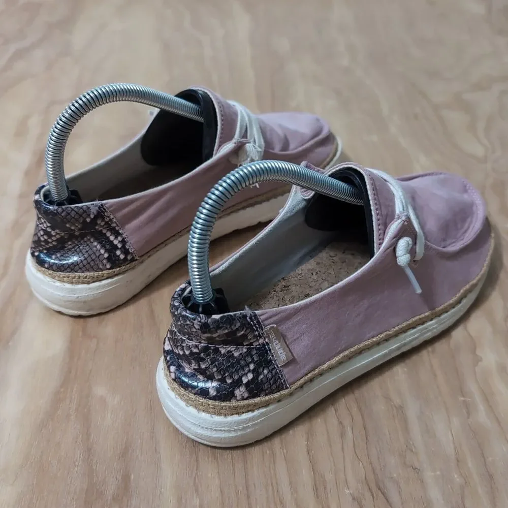 Hey Dude Womens‎ Wendy Stretch Python Pink Casual Walking Shoes US 6